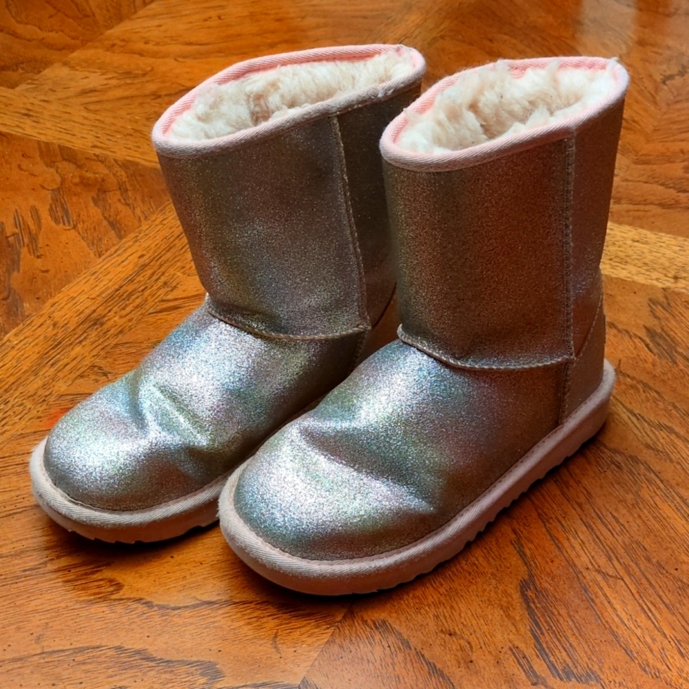 Girl's pink sparkle Ugg boots size 2